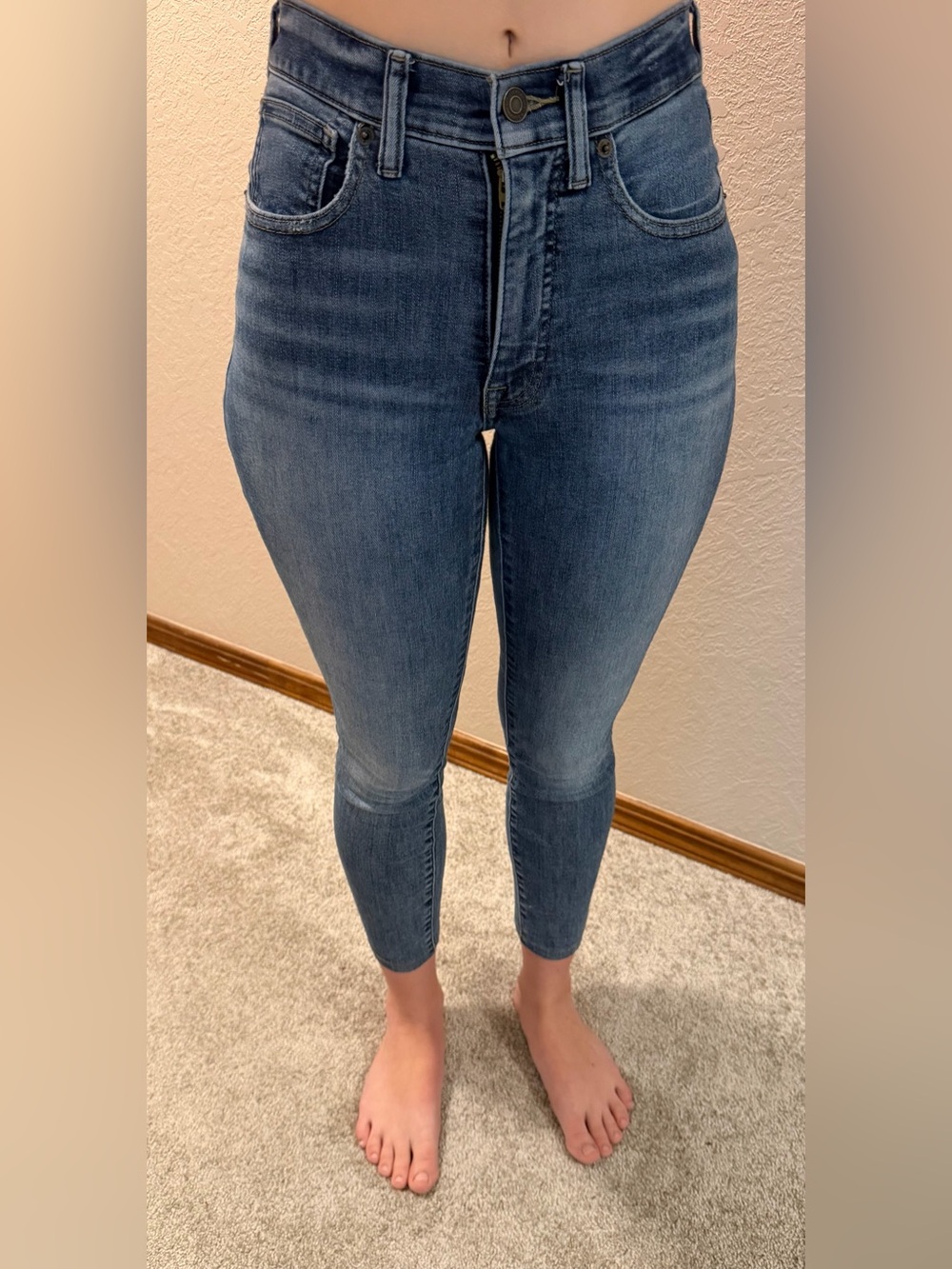Lucky Brand 2 26 Bridgette High Rise Ankle Skinny Jeans Medium Blue Wash